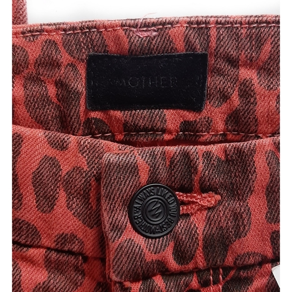 Mother High Waist Hooker Ankle Fray Jeans Leopard - Picture 6 of 8